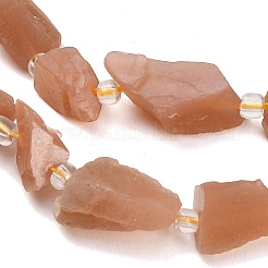 天然サンストーンビーズ  ラフ  ナゲット  13~23x12~16x6~13mm  穴：1mm  約11~13個/連  7.44''（18.9cm）〜7.99''（20.3cm）&nbsp;GG-CBA0B77-A32-03