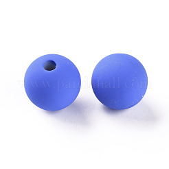 アクリルビーズ  ラバー加工スタイル  片穴  ラウンド  藤紫色  16mm  穴：3.5mm&nbsp;OACR-S039-05-86