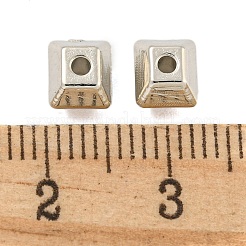 Ccbプラスチックスペーサービーズ  長方形  プラチナ  6x5x4.5mm  穴：1.5mm&nbsp;LS-CCB-L014-15P