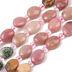 Natural Green Spot Jasper & Mookaite & Picture Jasper & Rhodonite & Lemon Jade Beads Strands&nbsp;G-Z135-A09