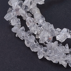 水晶チップビーズ連売り  ロッククリスタルビーズ  透明  3~5x3~5mm  穴：1mm  31インチ&nbsp;X-G-D283-3x5-2