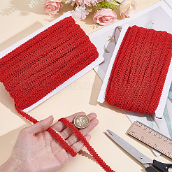 2袋ポリエステルレーストリム  ホームテキスタイル装飾用のウェーブトリミング  レッド  1/4インチ（8mm）&nbsp;OCOR-ME0001-84C