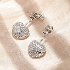 Cherry Brass Micro Pave Cubic Zirconia Stud Earrings&nbsp;EJEW-M077-12P-01