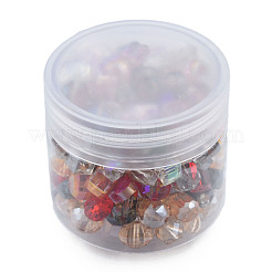 透明ガラスビーズ  多面カット  混合図形  ミックスカラー  7~10x7~10x5~9.5mm  穴：1~1.5mm&nbsp;EGLA-N002-49