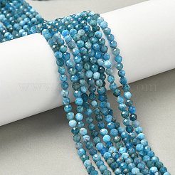 天然石アパタイトビーズ連売り  多面カット  ラウンド  4mm  穴：0.8mm  約93個/連  14.96''（38センチメートル）&nbsp;G-N342-34-01