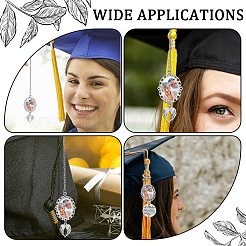 Wing & Flat Round Alloy & Brass Doctoral Cap Graduation Hanging Pendants&nbsp;HJEW-SP00002