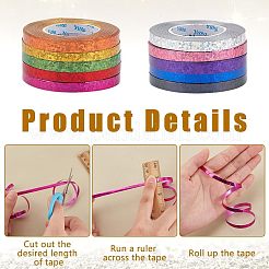 20 Rolls 10 Colors Plastic Laser Glitter Printed Ribbons&nbsp;OCOR-PH0004-57
