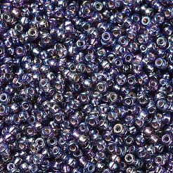 MIYUKIラウンドロカイユビーズ  日本製シードビーズ  （rr1024)シルバーライニングアメジストab  11/0  2x1.3mm  穴：0.8mm  約5500個/50g&nbsp;SEED-X0054-RR1024