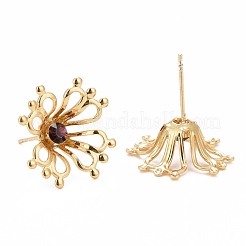 Cubic Zirconia Flower Stud Earrings&nbsp;EJEW-I265-11G
