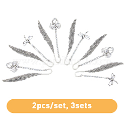 6Pcs Tibetan Style Alloy Pendant Bookmarks&nbsp;AJEW-FH0002-98B