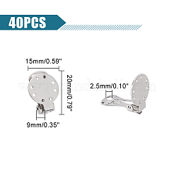 40Pcs 304 Stainless Steel Clip-on Earring Settings&nbsp;STAS-UN0044-03