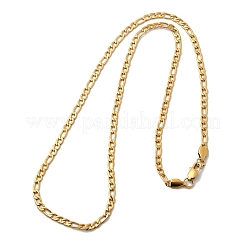 3.8mm 304ステンレススチール製フィガロチェーンネックレス（女性用）  PVD真空メッキ  22KGP本金メッキ  21.65インチ（55cm）&nbsp;NJEW-B134-02B-G
