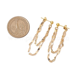 304 Stainless Steel & Brass Tassels Stud Earrings&nbsp;EJEW-JE06157