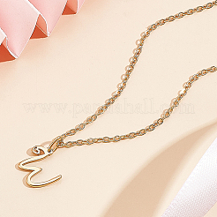 1pc 304 Stainless Steel Letter Pendant Necklaces&nbsp;NJEW-LP0001-39W-G