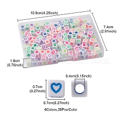 210Pcs 6 Colors Opaque White Acrylic European Beads&nbsp;MACR-YW0002-75A