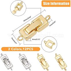 真鍮製折りたたみ式クラスプ  1穴  カドミウムフリー＆鉛フリー  ミックスカラー  22x7x4mm  穴：1mm&nbsp;KK-FH0001-11-RS