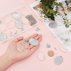 DIY Oval Photo Pendant Necklace Making Kit&nbsp;DIY-FH0004-62