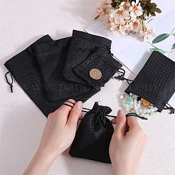 16Pcs 4 Styles Polyester Imitation Burlap Packing Pouches Drawstring Bags&nbsp;ABAG-BBC0001-01A