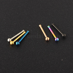 304ステンレススチールラウンドボールノーズボーンリング  ブルー  7mm  ピン：0.8mm  ヘッド：2mm&nbsp;WG2C4E4-04