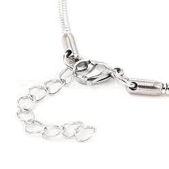 1Pc Unisex 304 Stainless Steel Round Snake Chain Bracelets&nbsp;BJEW-DJ0001-62