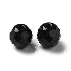 ガラス k9 ガラス  模造オーストリアクリスタルビーズ  多面カット  ラウンド  ブラック  6mm  穴：1mm&nbsp;GLAA-H024-15A-03