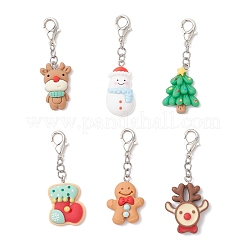 6Pcs Christmas Opaque Resin Pendant Decorations&nbsp;HJEW-JM03864
