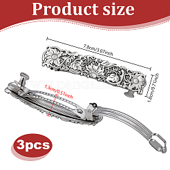 3Pcs Alloy Hair Barrettes for Women&nbsp;OHAR-PH0001-38