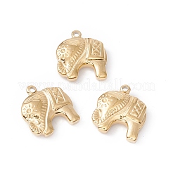 イオンプレーティング(IP) 304 ステンレスペンダント  象  24KGP本金メッキ  14x13x4mm  穴：1.4mm&nbsp;STAS-H168-39G