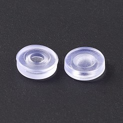 イヤリングパッドのシリコンクリップ  ドーナツ  透明  6.5x2mm  穴：2mm&nbsp;FIND-G036-05