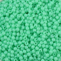 不透明なアクリルビーズ  ラウンド  ミディアムアクアマリン  3x2.5mm  穴：1.2mm  約47040個/490g&nbsp;LS-SACR-A007-01B-23