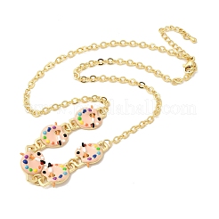 Brass Enamel Pendant Necklaces&nbsp;NJEW-B157-07G-02