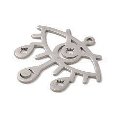 変色しない201ステンレススチールペンダント  目  ステンレス鋼色  27.5x29.5x1mm  穴：1.6mm&nbsp;STAS-B049-03P