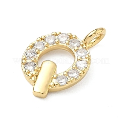 Brass Micro Pave Clear Cubic Zirconia Pendants&nbsp;KK-I476-01G-Q