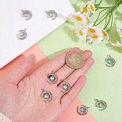 10 個合金ムーンチャームペンダント三日月チャーム太陽ハーフムーンペンダントジュエリーネックレスイヤリング製作工芸品  銀  18.5x14mm  穴：2.5mm&nbsp;JX394A