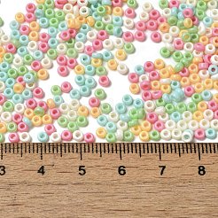 焼付塗装ガラスシードビーズ  ドーナツ  カラフル  8/0  2.5~3x1~1.5mm  穴：1~1.2mm  約40909個/1ポンド&nbsp;SEED-P006-03A-16