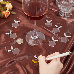 24Pcs Flower Acrylic Wine Glass Charms&nbsp;HJEW-BC00037