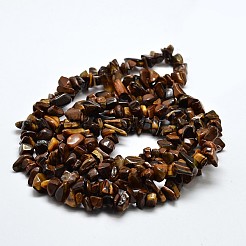 チップの天然タイガーアイビーズ連売り  5~8x5~8mm  穴：1mm  80~81cm&nbsp;G-N0134-09