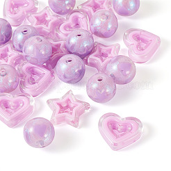 24個4スタイルのアクリルビーズセット  パープル  15.5~21.5x15~23x6mm  穴：2.7~3mm  6個/スタイル&nbsp;OACR-TA0002-84B