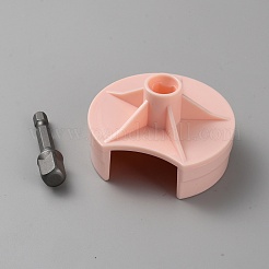 プラスチック製、ステンレス製編機アダプター付き  ピンク  6.3x6.9x8.3cm&nbsp;DIY-WH0430-558