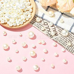 約660個330g 11スタイル1穴ABSプラスチック模造パールボタン  半円形とキノコ型  ミックスカラー  7.5~20.1mm  穴：1.2~4mm  30g /スタイル&nbsp;BUTT-CJ0001-08