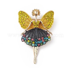Butterfly Dancer Enamel Pin with Rhinestone&nbsp;JEWB-P016-01G-03