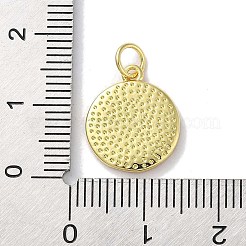 ラックメッキ真鍮エナメルペンダント  丸カン付き  長持ちメッキ  鉛フリー＆カドミウムフリー  18KGP本金メッキ  太陽と月のチャーム付きフラットラウンド  ミディアムターコイズ  15x13x2mm  穴：3.4mm&nbsp;KK-Z039-02A