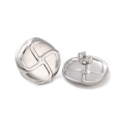 Non-Tarnish Flat Round 304 Stainless Steel Stud Earrings for Women&nbsp;EJEW-L272-014P