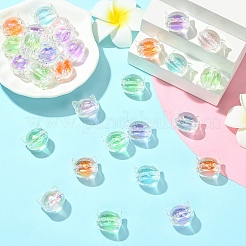 30Pcs UV Plating Rainbow Iridescent Acrylic Beads&nbsp;OACR-YW0003-53