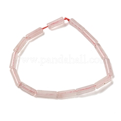 天然石ローズクォーツビーズ連売り  コラム  13~14x4~4.5mm  穴：1.2mm  約14個/連  7.48''（19センチメートル）&nbsp;G-U010-A02-01