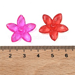 透明なアクリルビーズキャップ  花  ミックスカラー  20.5x21.5x4mm  穴：1.8mm  約877個/500g&nbsp;OACR-Z037-01