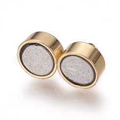 真鍮製マグネットクラスプ  長持ちメッキ  コラム  ゴールドカラー  11x6.5mm  穴：1.2mm&nbsp;X-KK-I664-06G