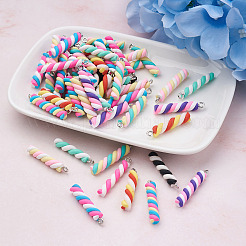90Pcs 9 Colors Handmade Polymer Clay Pendants&nbsp;CLAY-CD0001-08