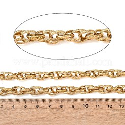 304ステンレスロープチェーン  溶接されていない  スプールで  ゴールドカラー  10x7x2mm&nbsp;CHS-A021-07A-G
