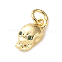 Brass Micro Pave Cubic Zirconia Charms&nbsp;KK-I383-08G-02